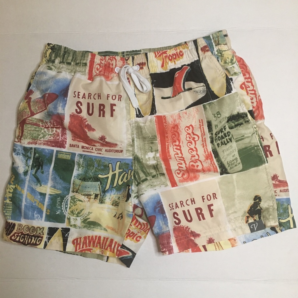 Vertical sport graphic swim shorts men small